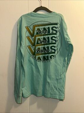 Vans Mint Green Long-Sleeve Tee with Yellow & Dark Green Graphic